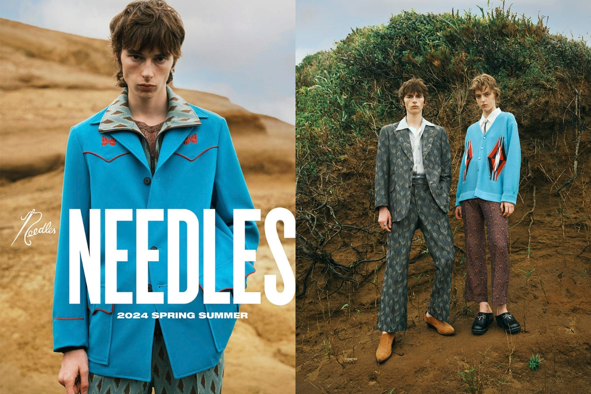 NEEDLES SPRING/SUMMER 2024 ตัวแบรนด์ได้รับแรงบันดาลใจในการออกแบบเสื้อผ้ามาจากวัฒนธรรมฝั่งตะวันตก และที่สำคัญสินค้าทั้งหมดล้วนถูกผลิตที่ประเทศญี่ปุ่นเท่านั้น