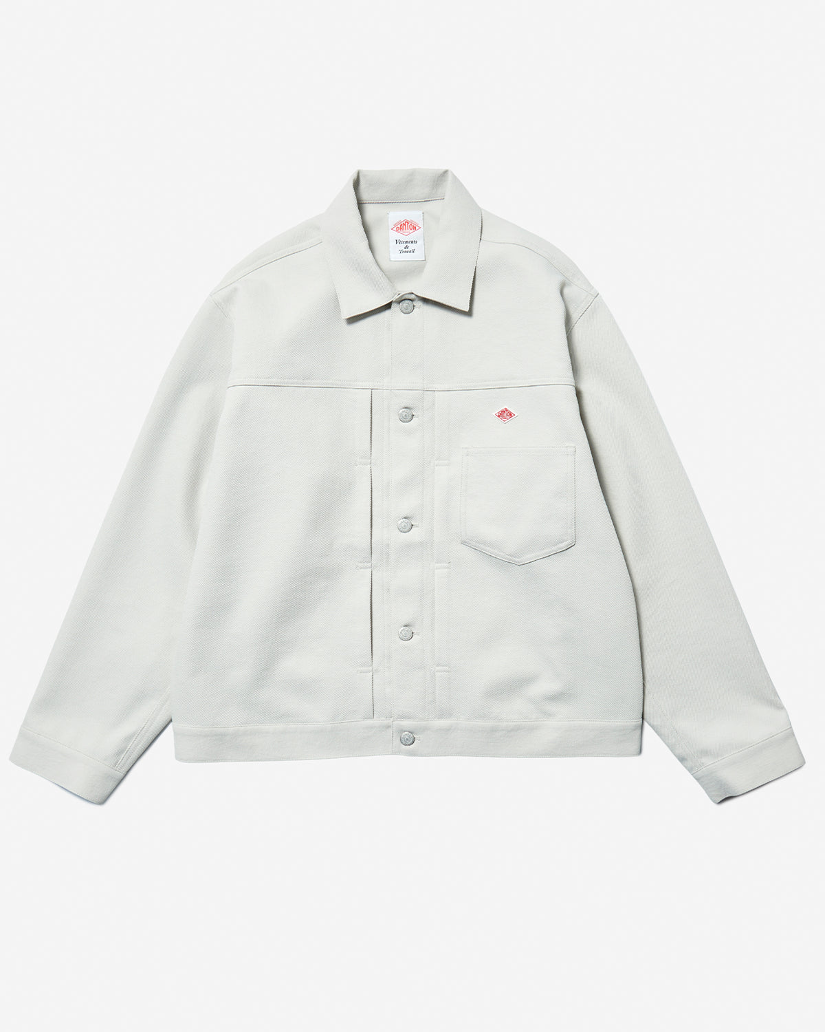 Mens Polyester Twill Jeans Jacket Style Shirt Blouson - Greige