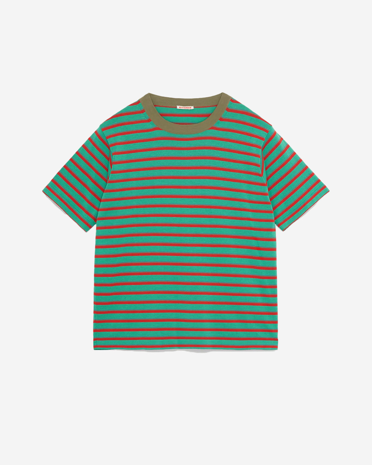 Striped Centre Tee - Mint Tempo Stripe