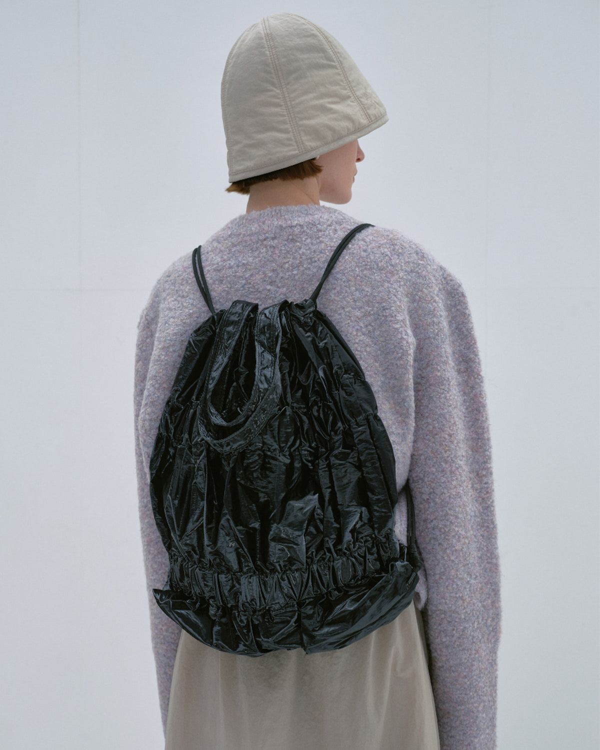 Tiered Banding Backpack - Glossy Black