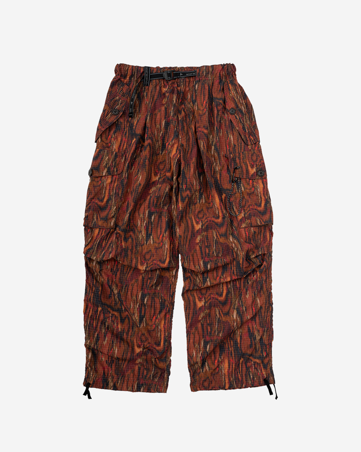Printed Ripstop Cargo Pants - Red
