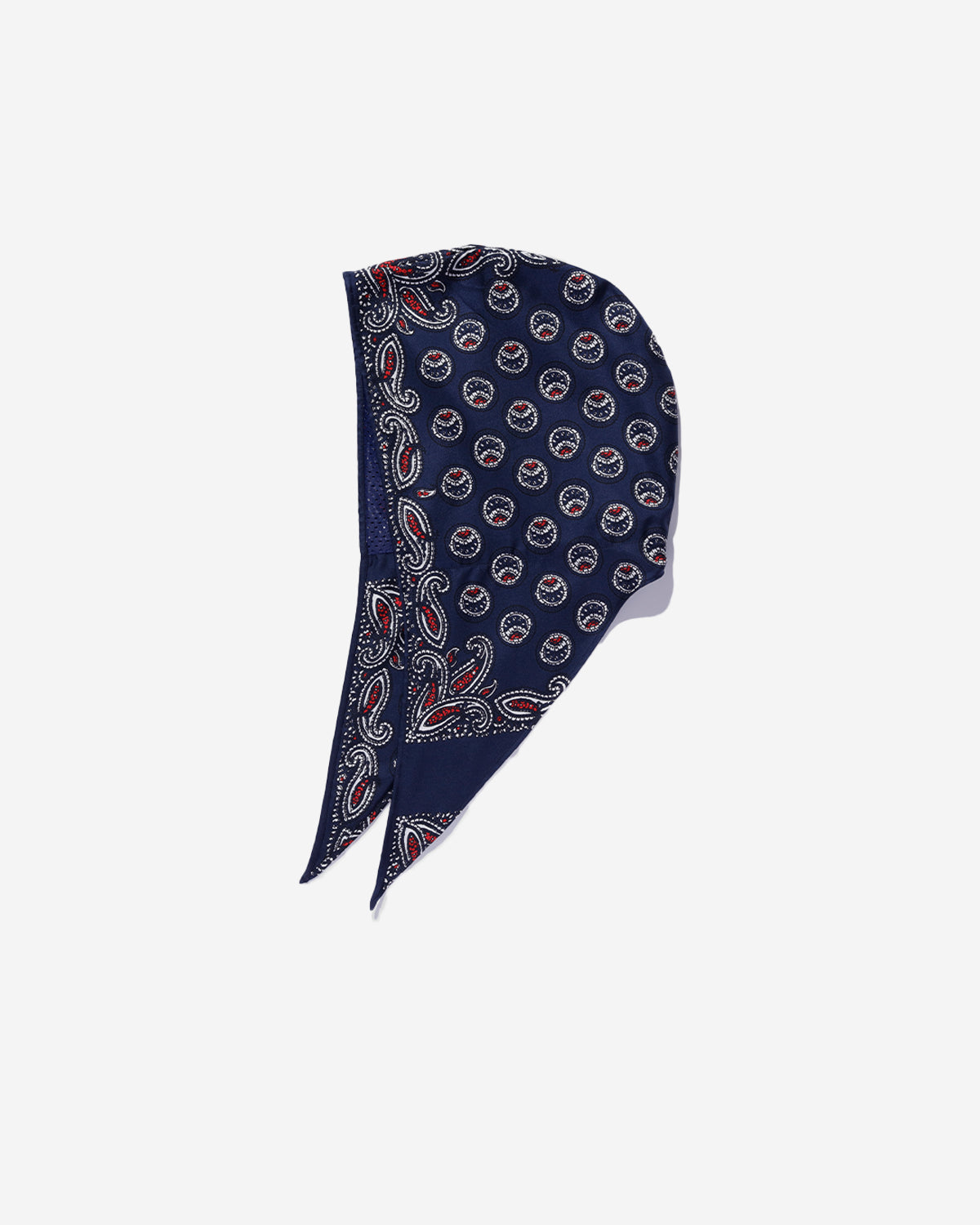 Paisley Silk Hoody Scarf - Navy