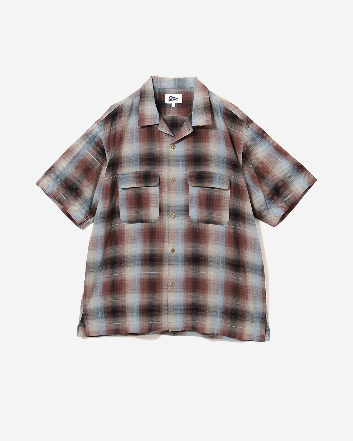 Sam Dobby Ombre Short Sleeve Shirt - Brown