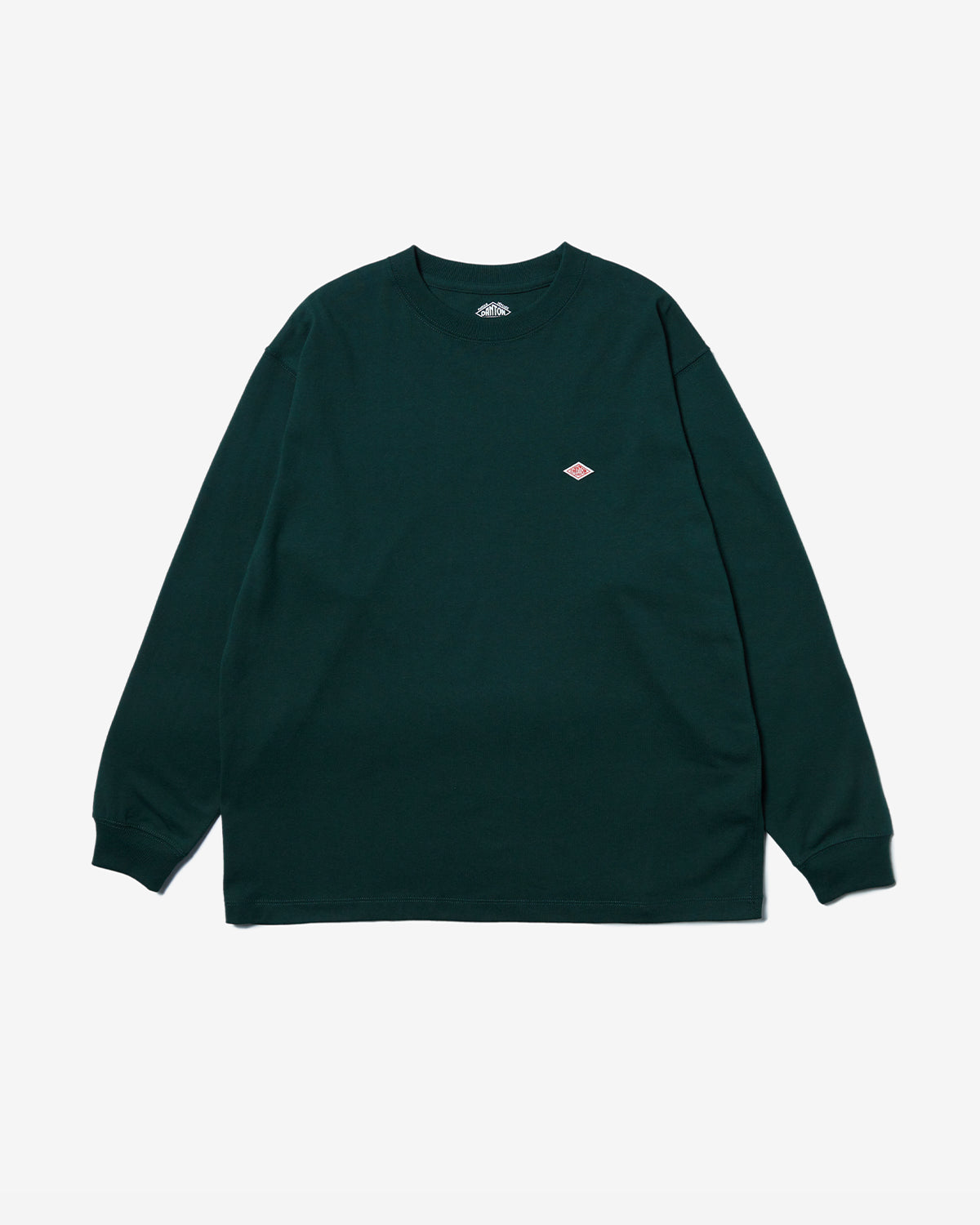 Mens Long Sleeve T-Shirt Plain - Dark Green