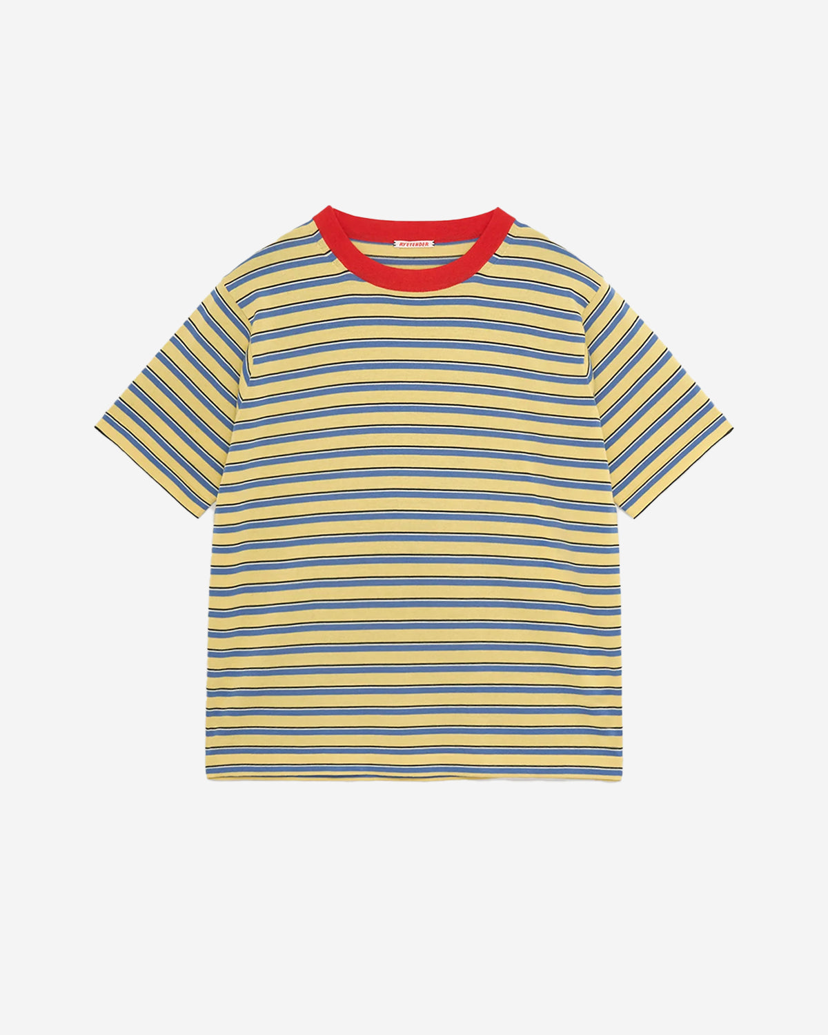 Striped Centre Tee - Yellow X Blue Stripe