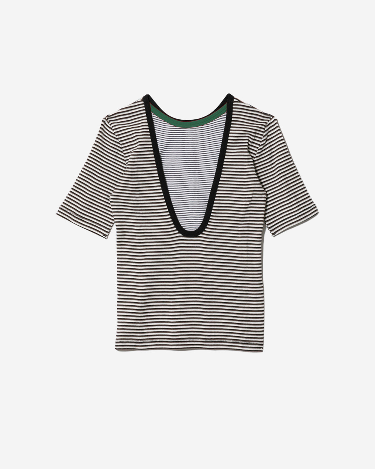 Miller Double Front T-Shirt - Navy x Green