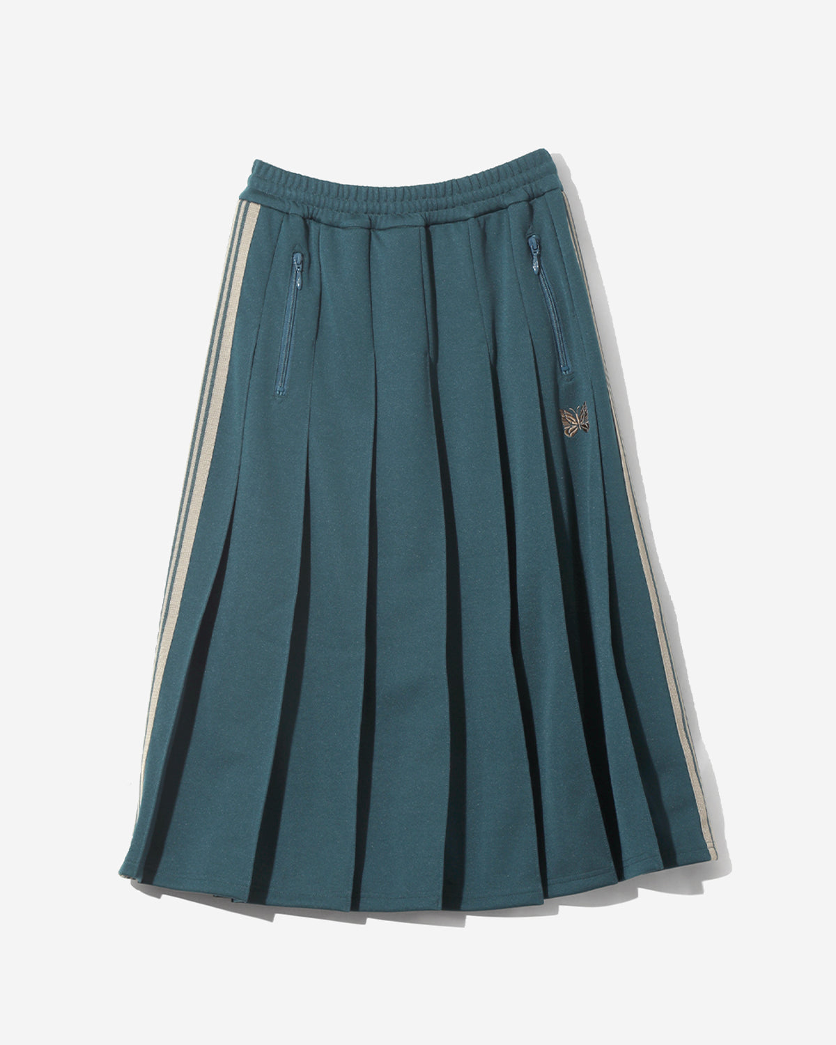 Pleated Track Skirt - Poly Smooth - Green
