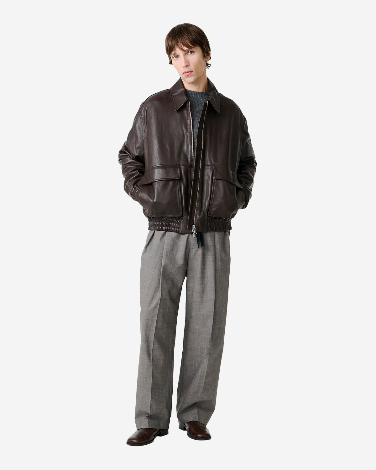Noam - Drawcord Pant - Warm Grey
