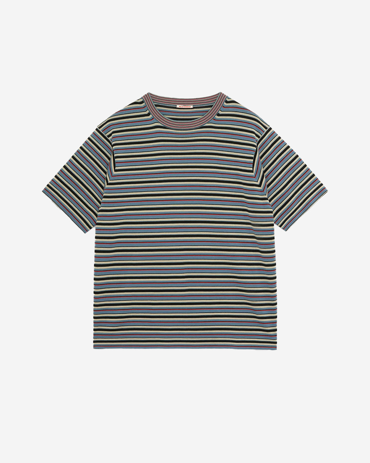 Striped Centre Tee - Slate Mix Stripe