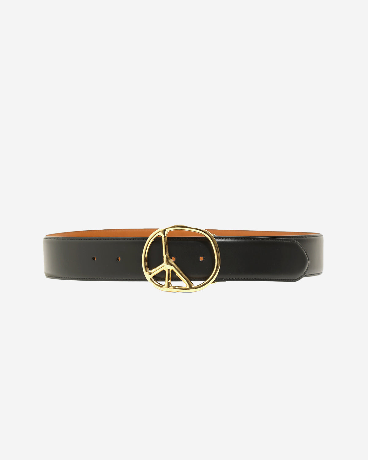 Peace Buckle Belt - Steer Lthr. - Black