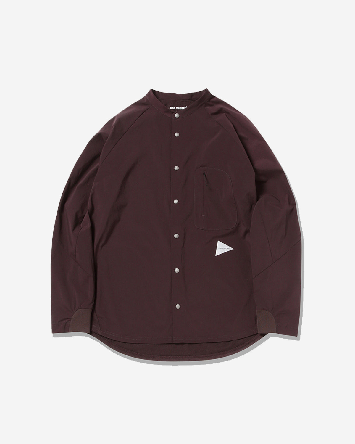 Fleece Base Band Collar Shirt - Bordeaux