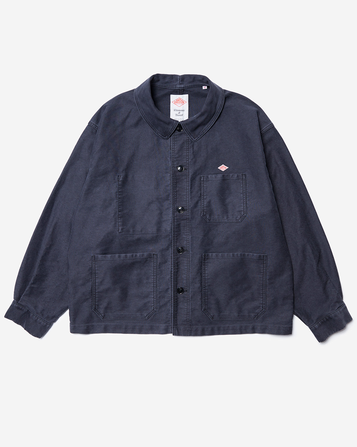Moleskin Wide Coverall Jacket - Black