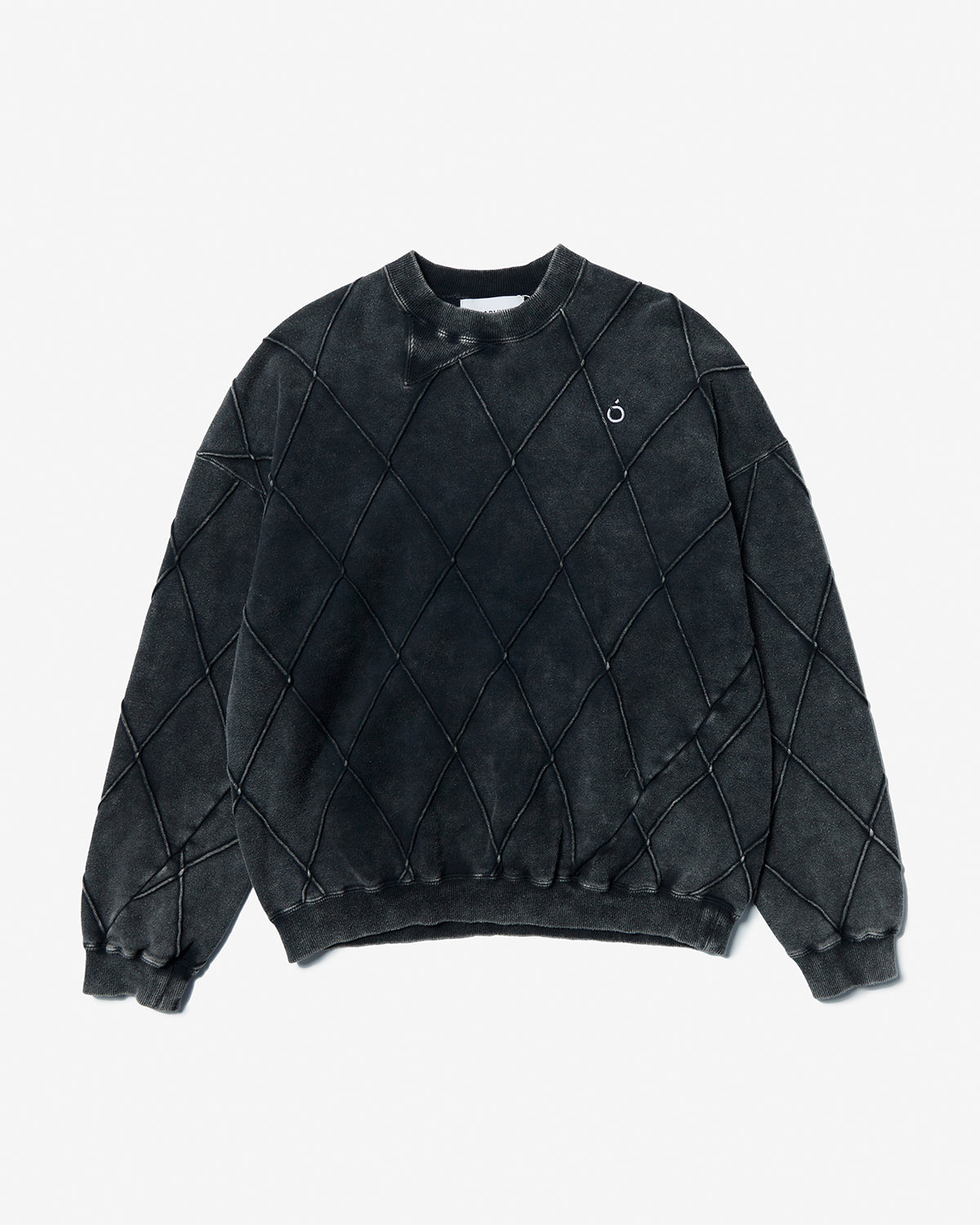 Hand Dye Diamond Twist Sweat - Black