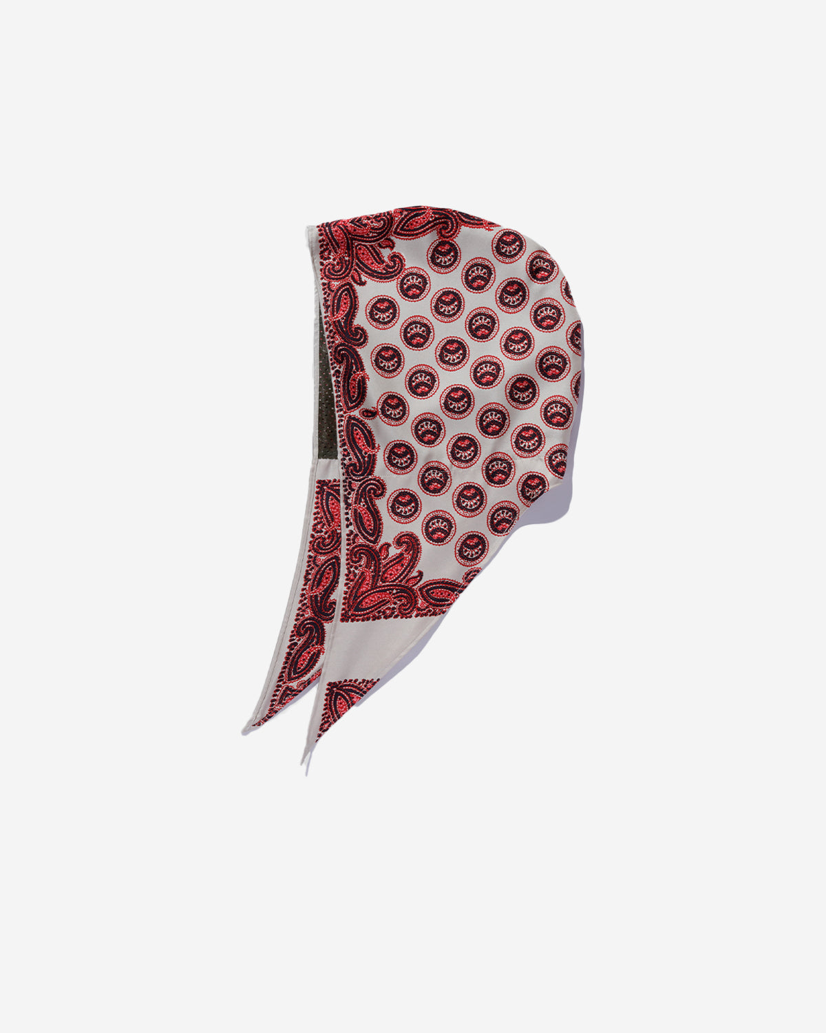 Paisley Silk Hoody Scarf - Beige