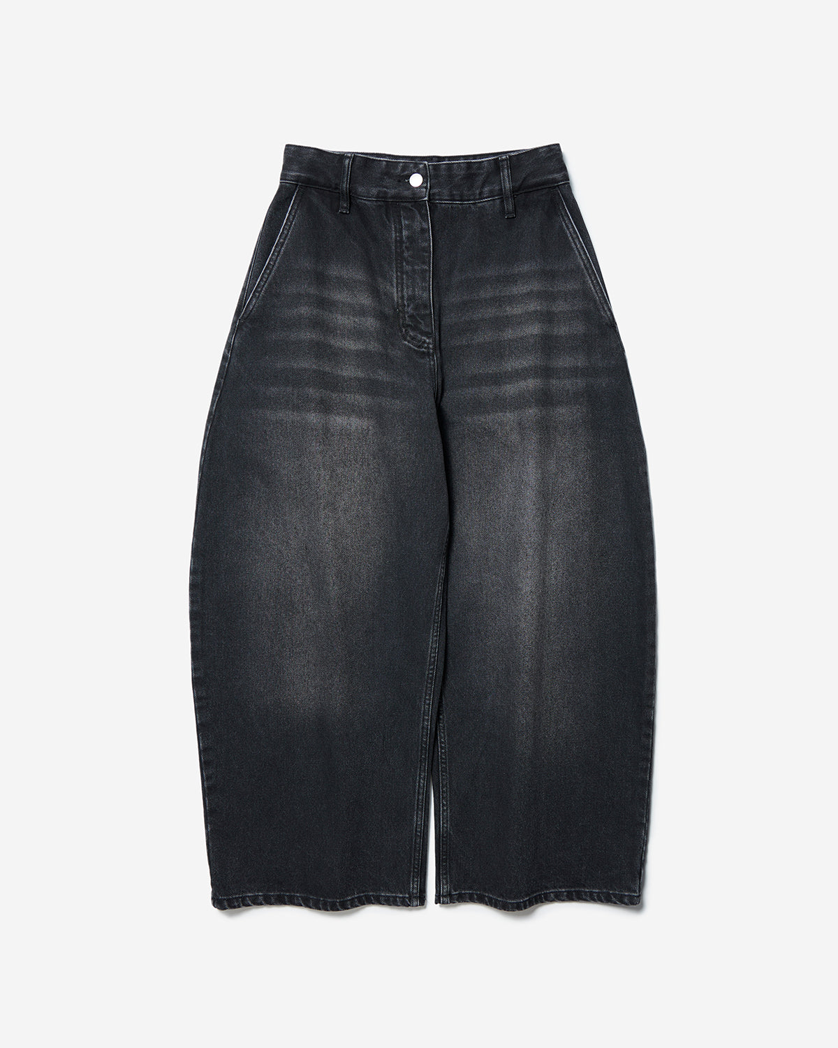 Chalco - Wide Crop Pant - Washed Black