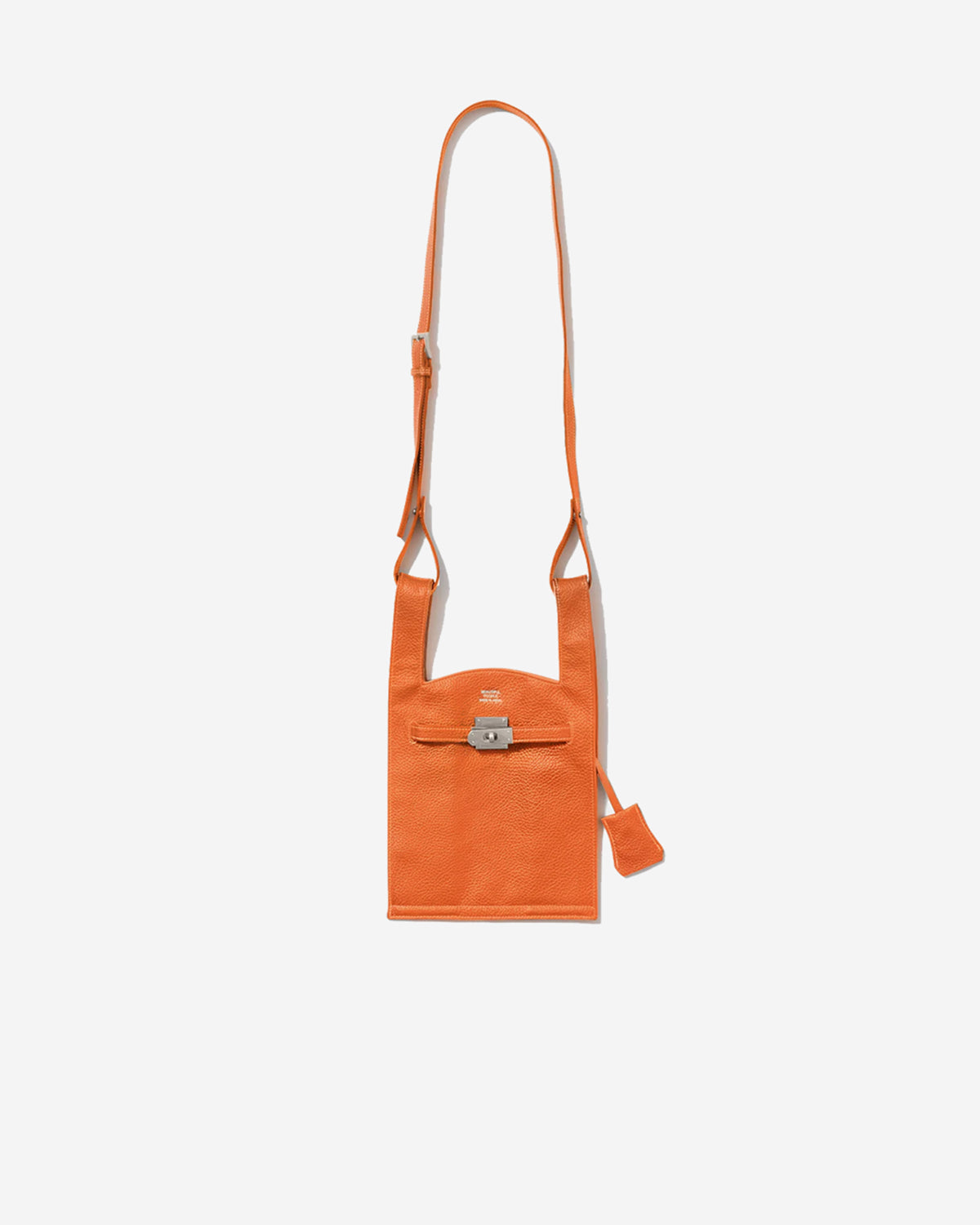 Market Shoulder Bag In Shrink Leather - Orange