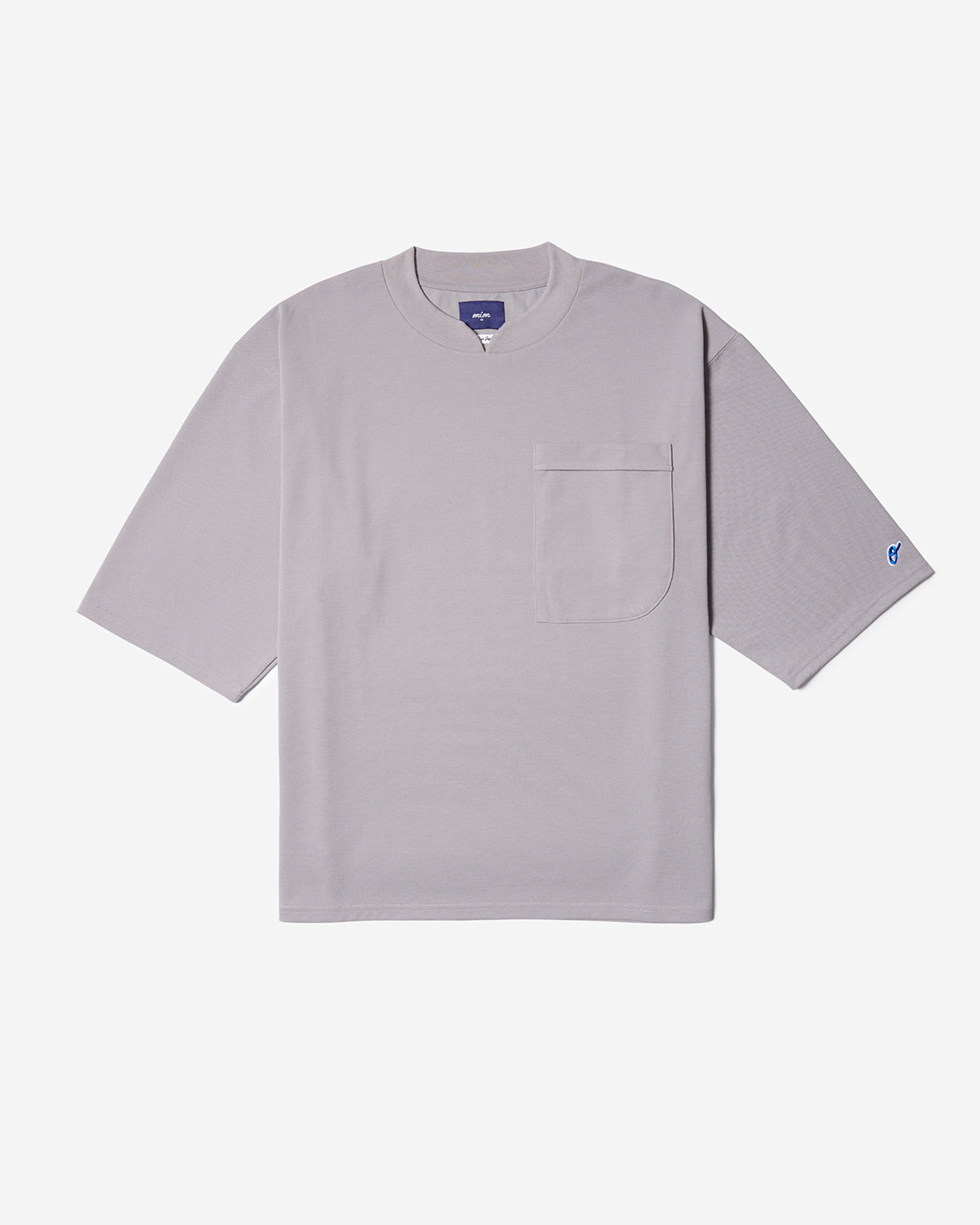 Pique Y-Neck T-Shirt - Gray