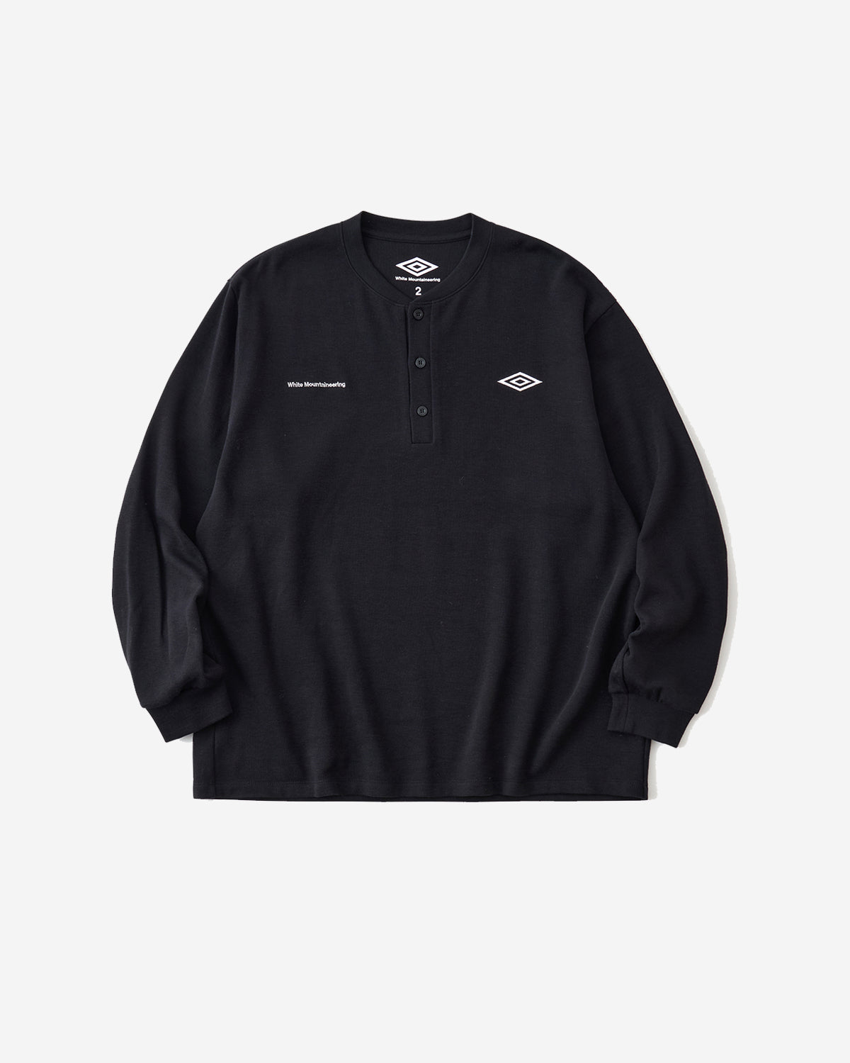 Wm × Umbro Henry Neck L/S T-Shirt - Black