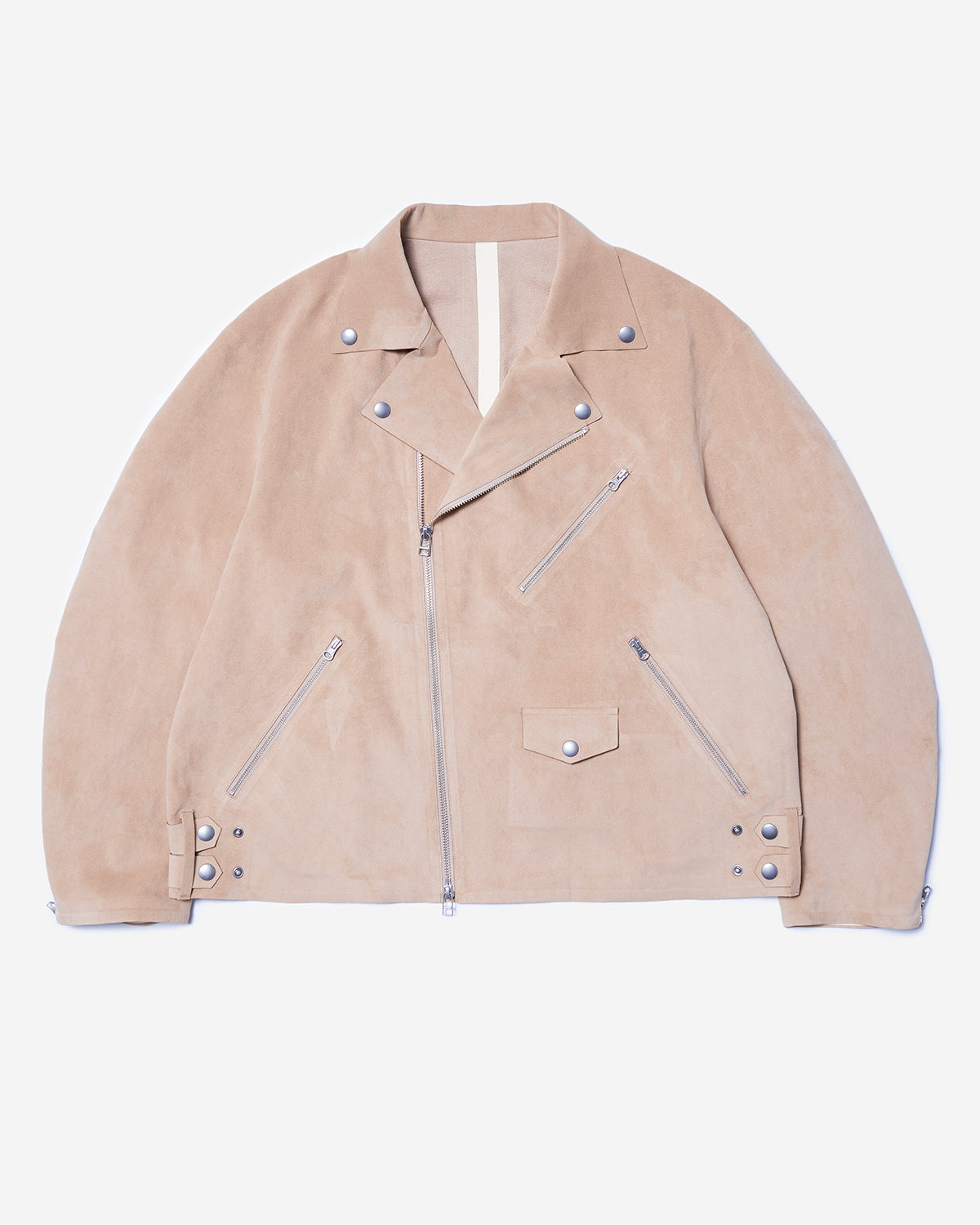 06CSBZ - Vegan Leather Biker Jacket - Beige