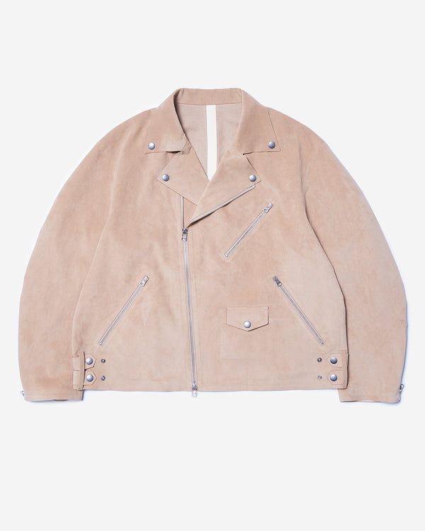 06CSBZ - Vegan Leather Biker Jacket - Beige