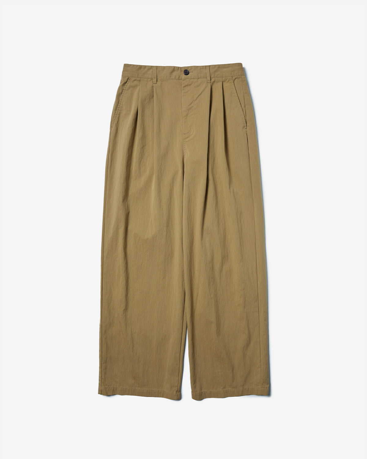 Mens CN Twill Double Pleated Easy Pants - Dk.Beige