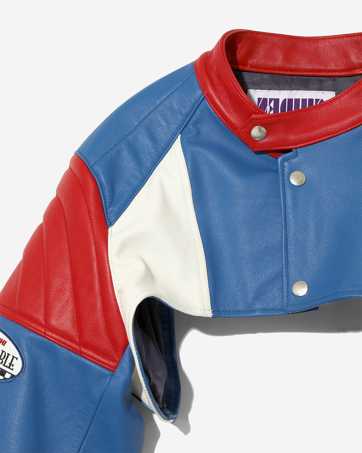 Motorcycle Sleeve Jacket - Cowhide Leather - Tricolour