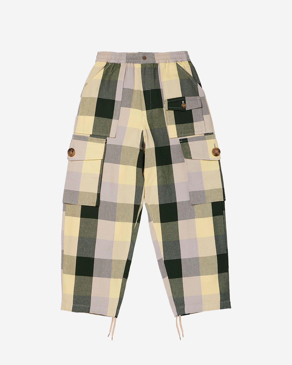 Buffalo Check Bush Cargo Pants - Yellow