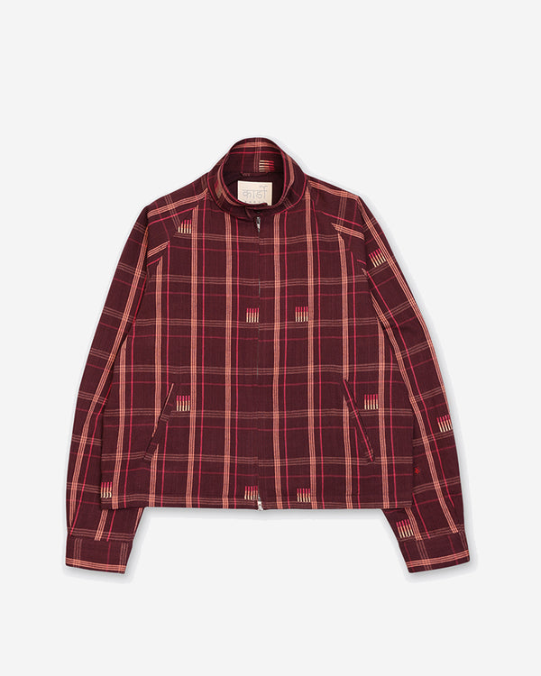 Stanley - Raglan Sleeve Vintage Inspired Jacket With Lining & Two Way Zip - Plum