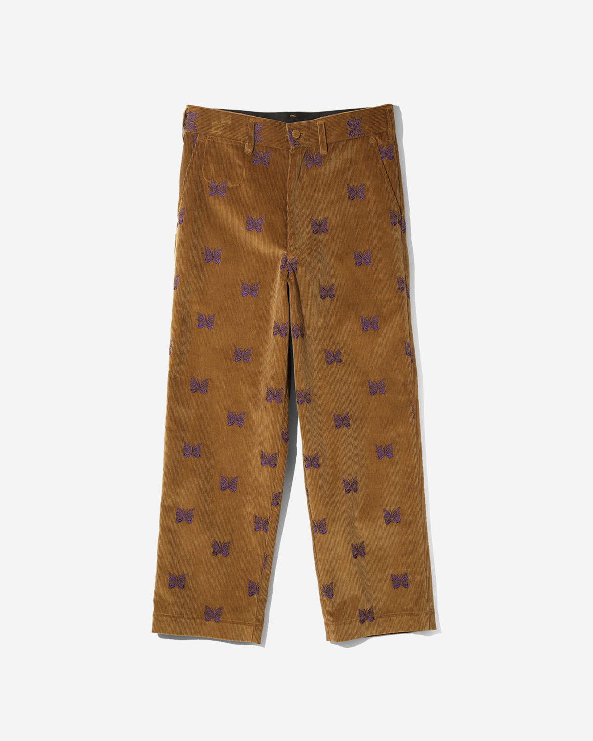Straight Trouser - Papillon Emb. Corduroy - Tan
