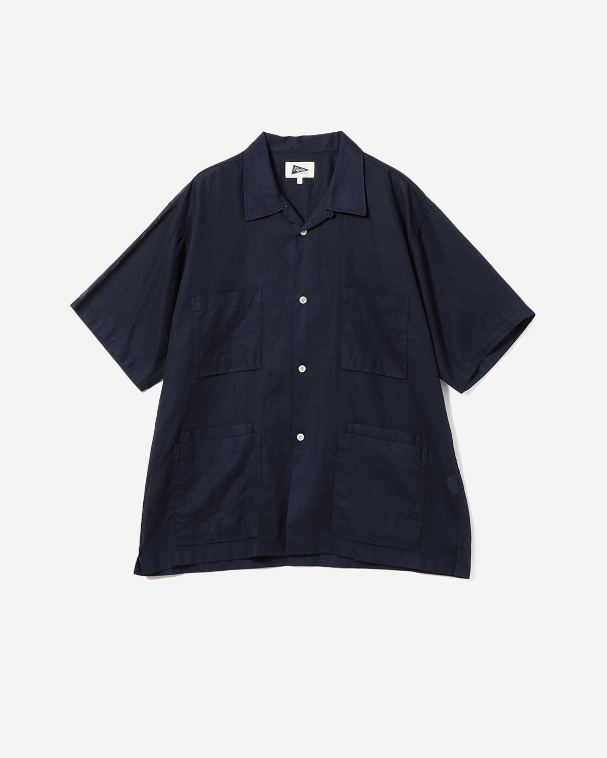 Amedeo Panama Cloth Short Sleeve Shirt - Navy
