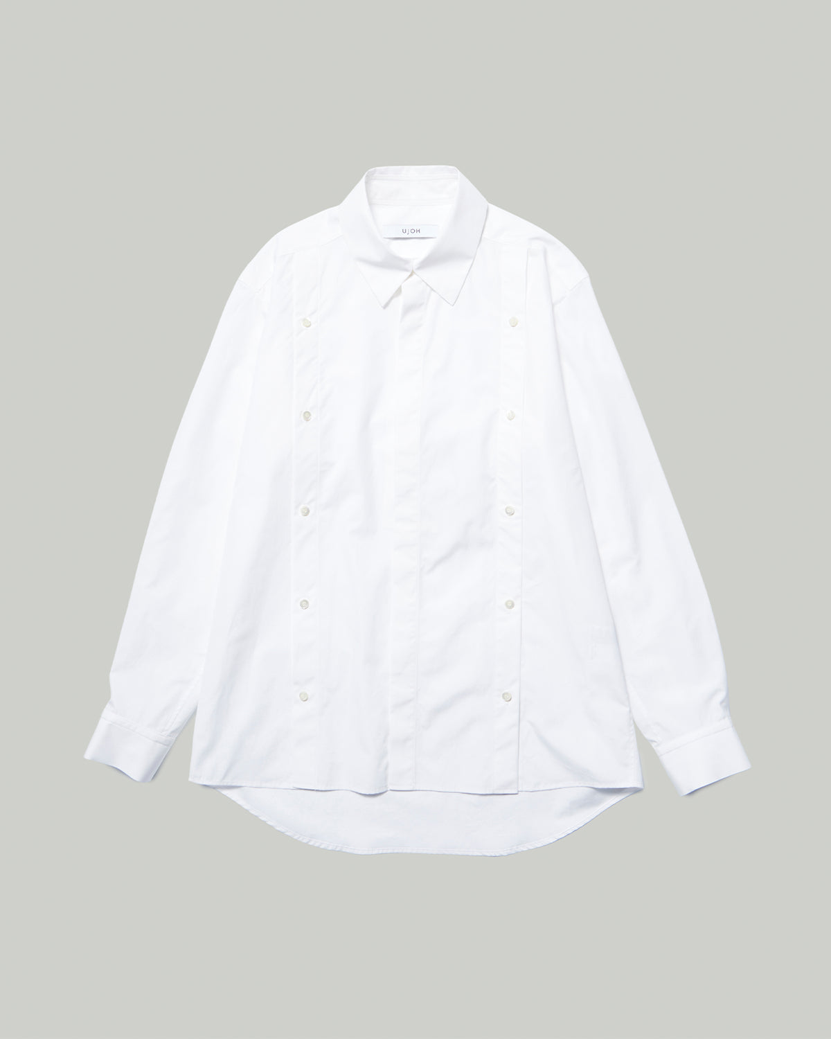 Panel Button Slit Shirt - White