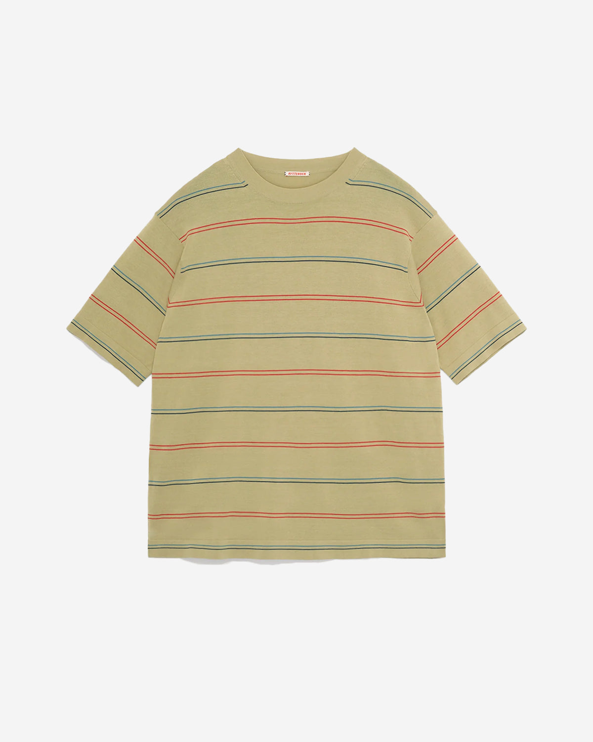 Striped Centre Tee - Beige Twin Stripe