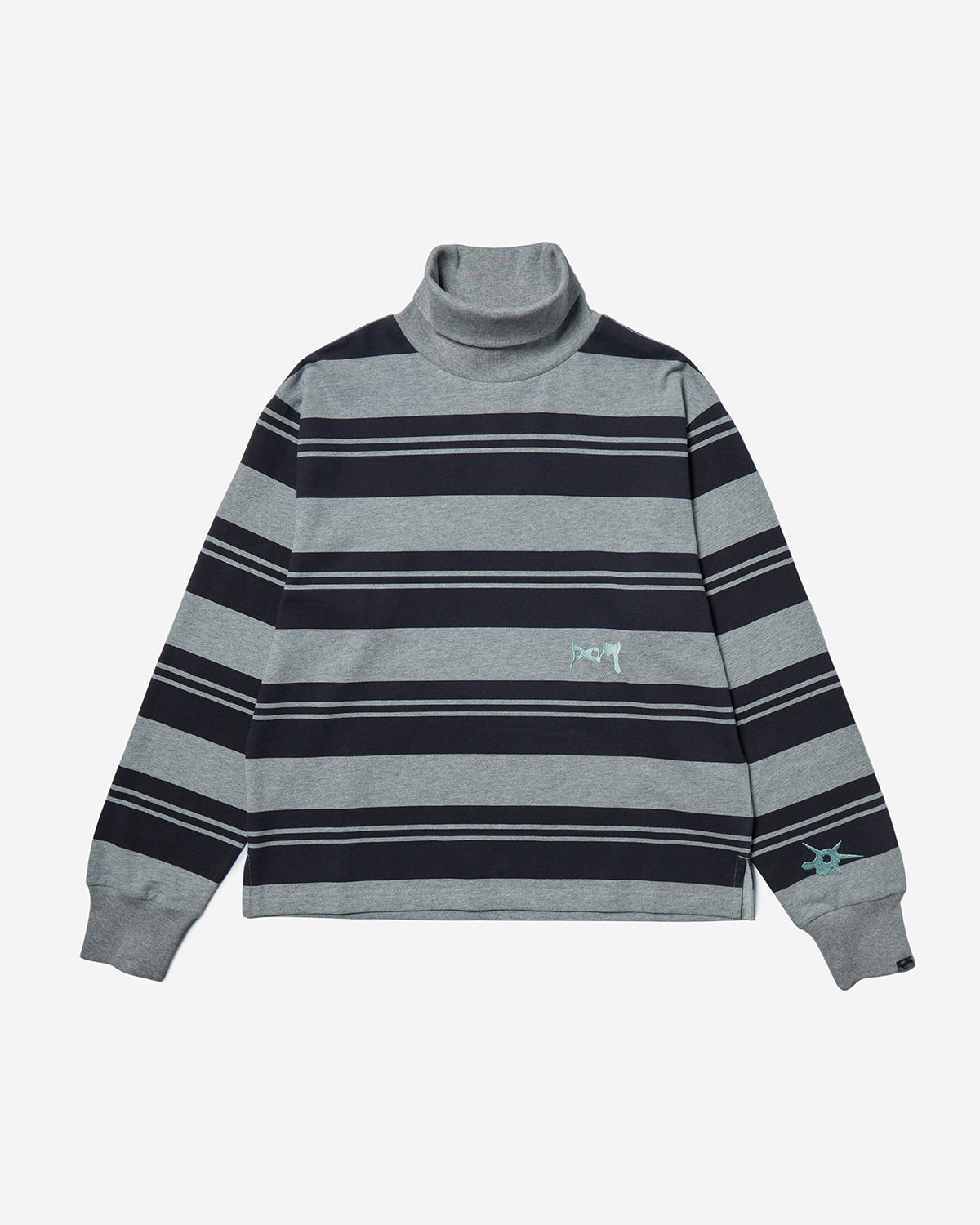 Lines In Time Stripe Mock Neck LS Top - Multi