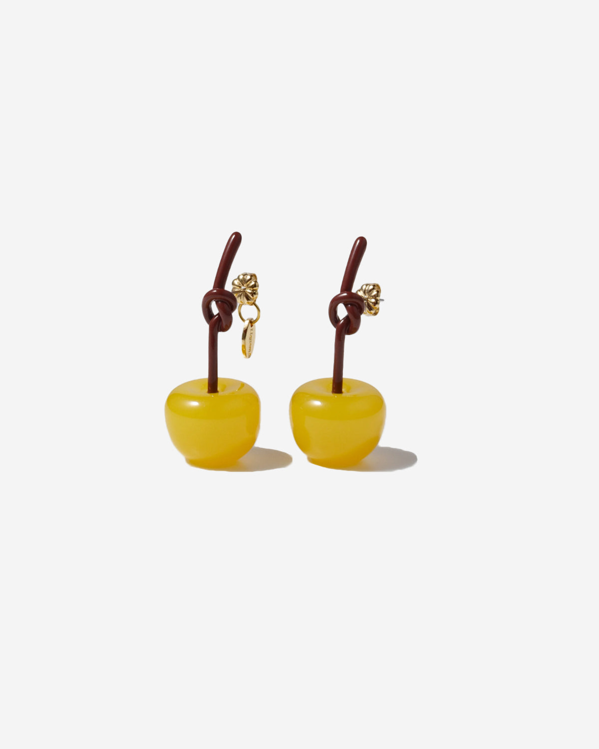 Edit Play Cherry Earrings - Yellow / Brown