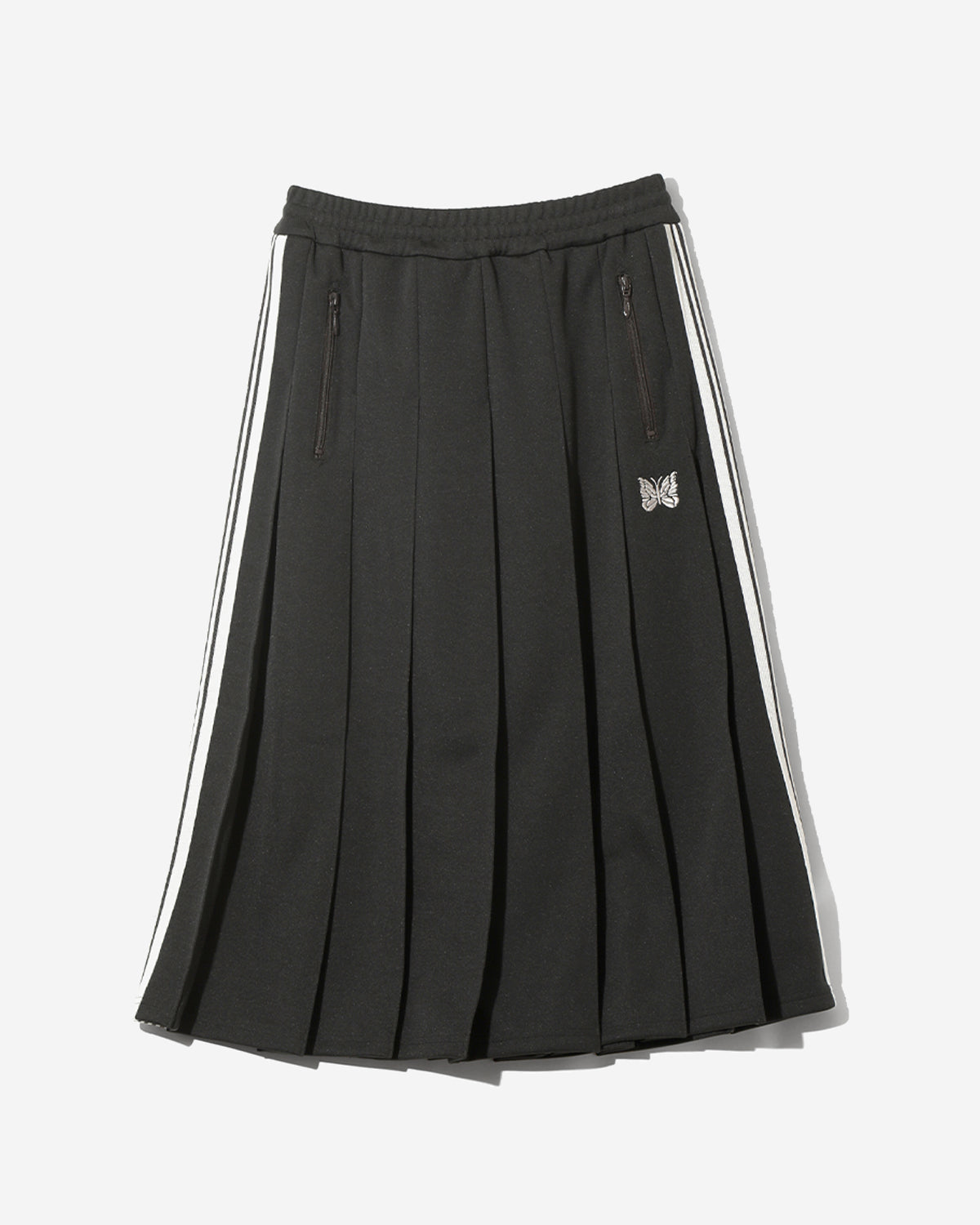 Pleated Track Skirt - Poly Smooth - Charcoal