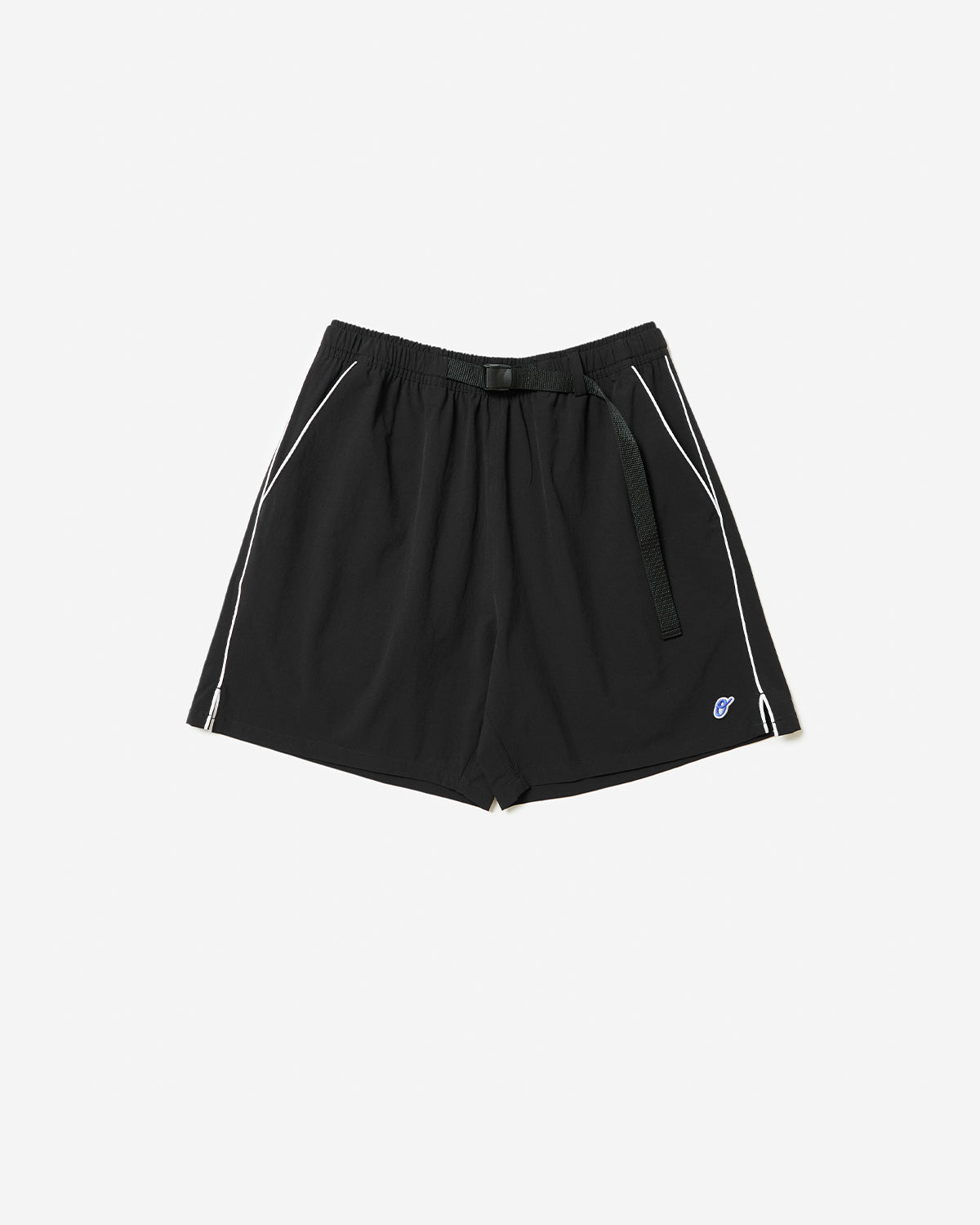 Solar - Belted Piping Shorts - Black
