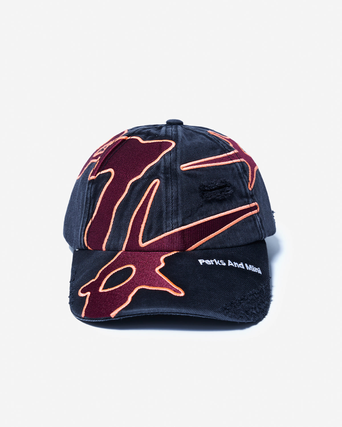 Seven Eighths Baseball Cap - Black Wash / Deep Red