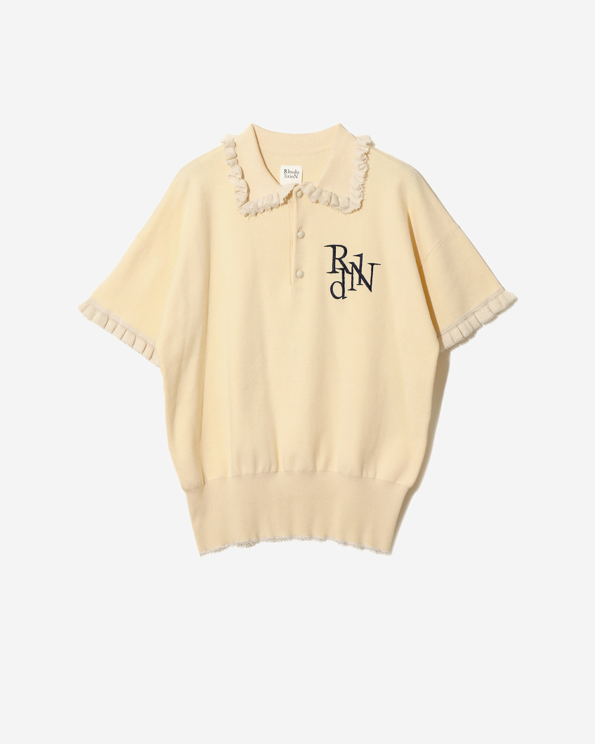 Embroidery Polo Sweater - Ivory