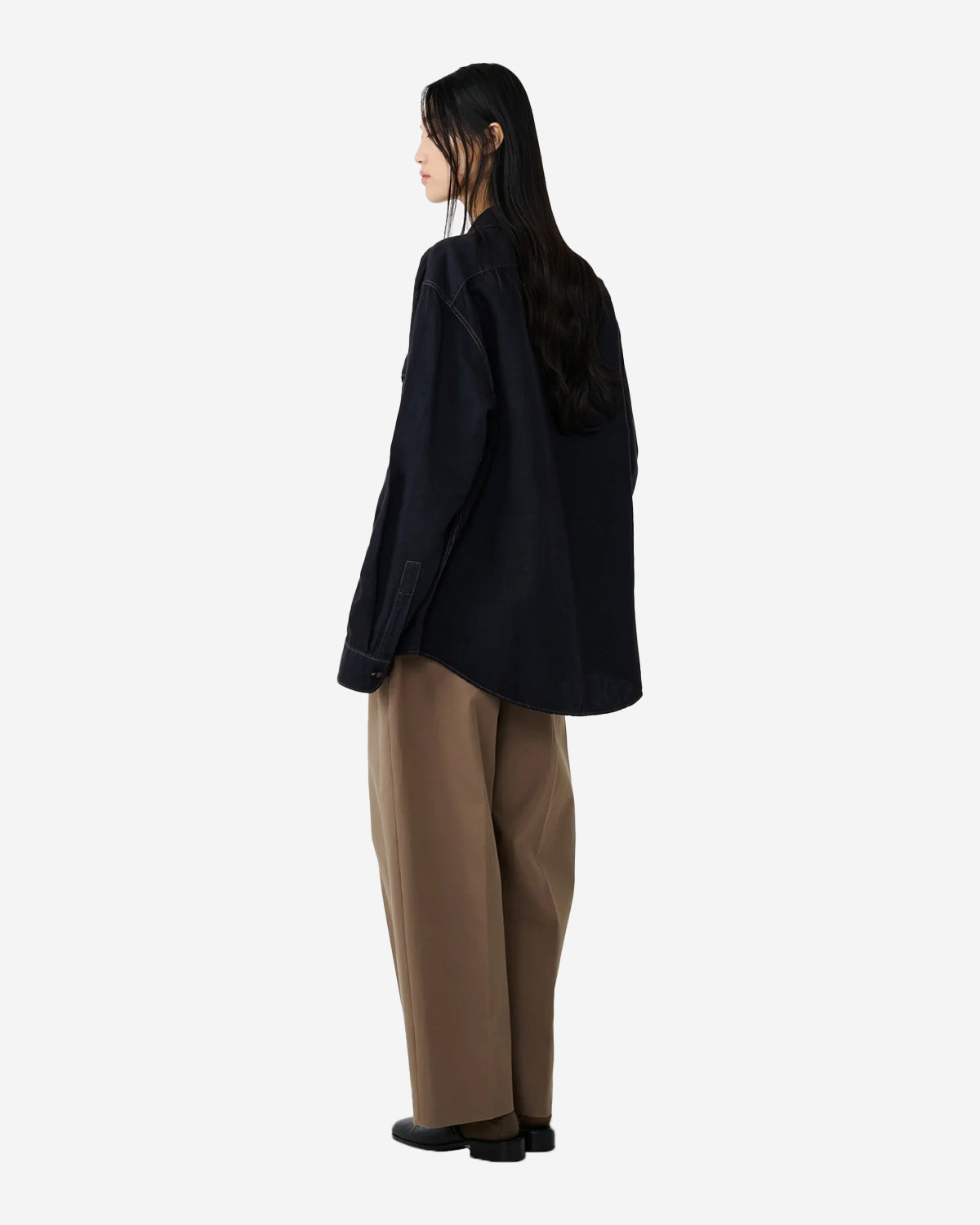 Nasser - Double Pleat Wide Leg Pant - Birch
