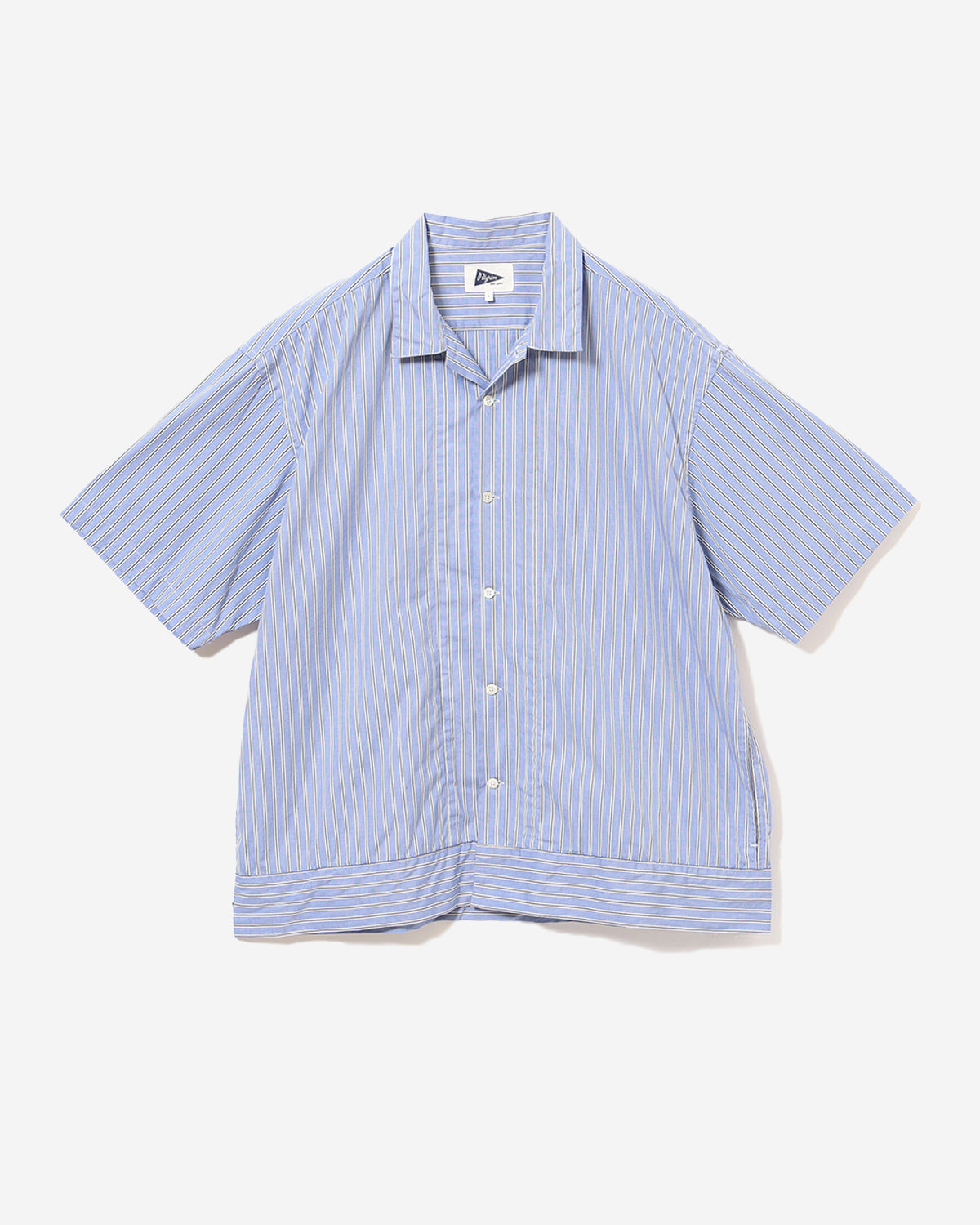 Claude Striped Short Sleeve Shirt - Sax Stripe