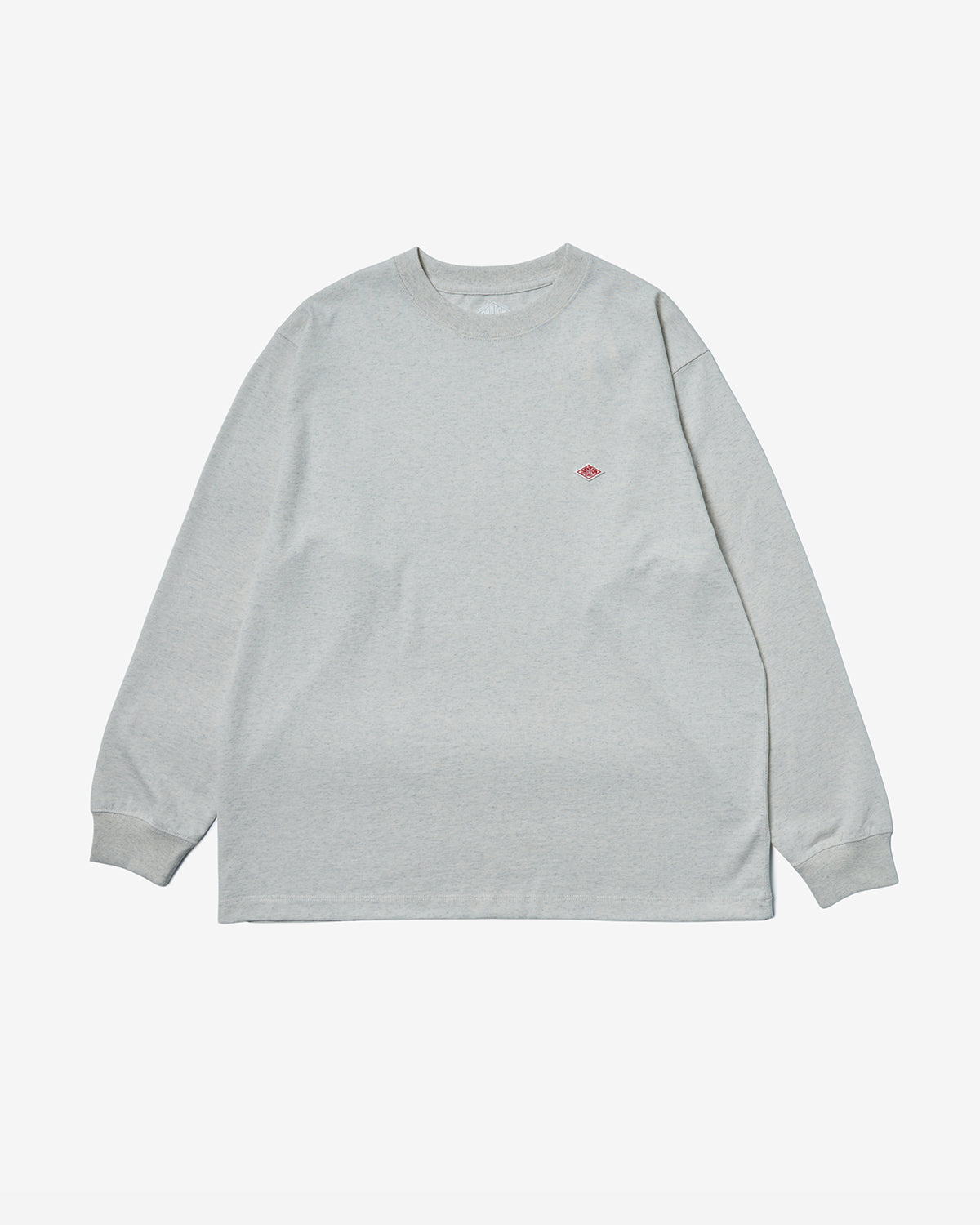 Mens Long Sleeve T-Shirt Plain - Heather Ivory