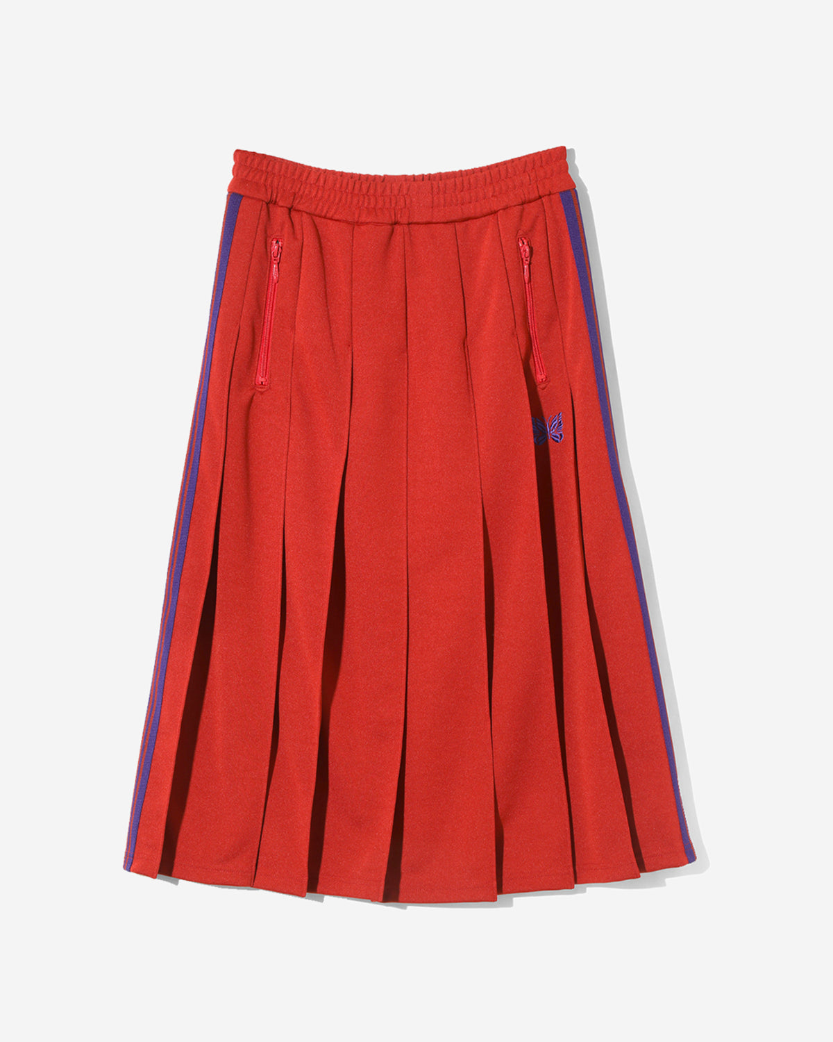Pleated Track Skirt - Poly Smooth - Red