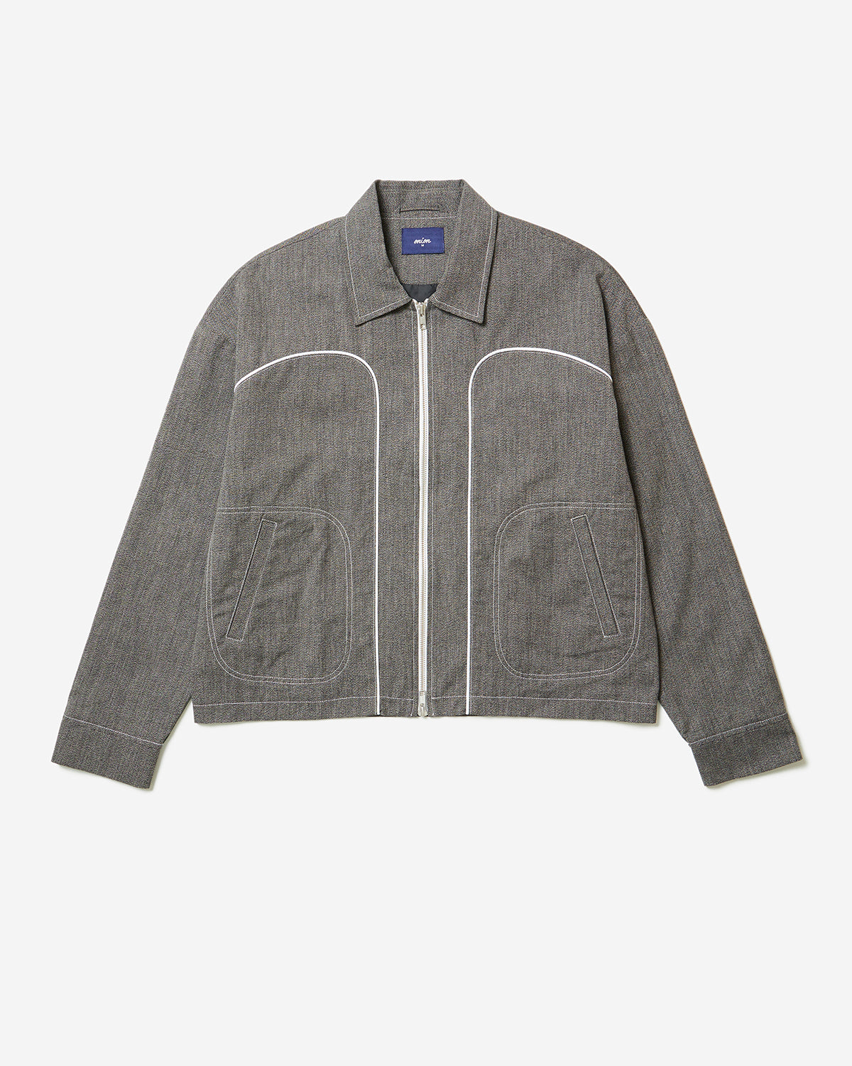 Timber - Cropped Zipped Collar Jacket - Salt and Pepper