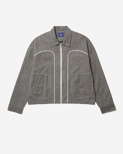 Timber - Cropped Zipped Collar Jacket - Salt and Pepper
