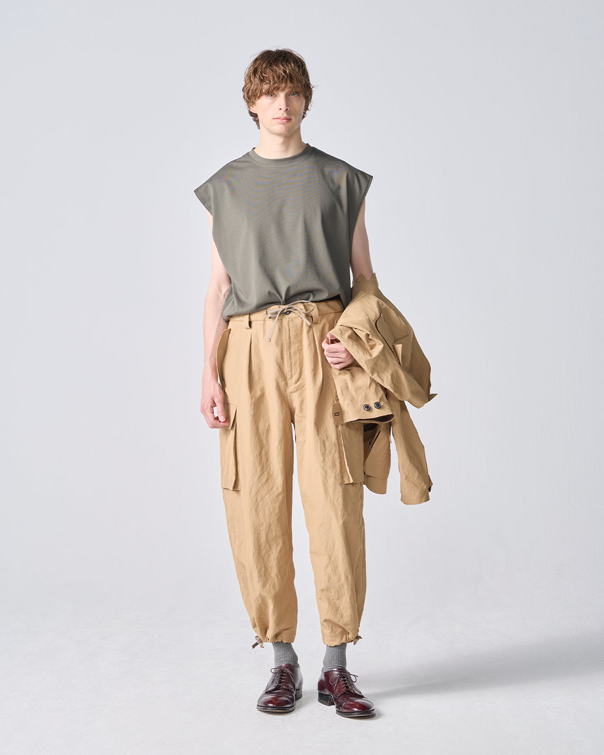 06STPT - Memory Linen Cargo Pants - Beige