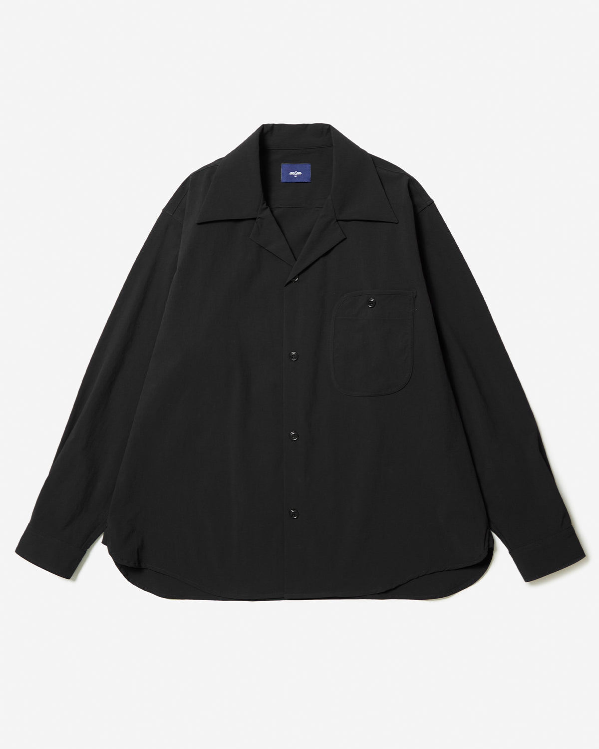 Caron - Tropical Collar Shirt Long Sleeve Shirt - Black