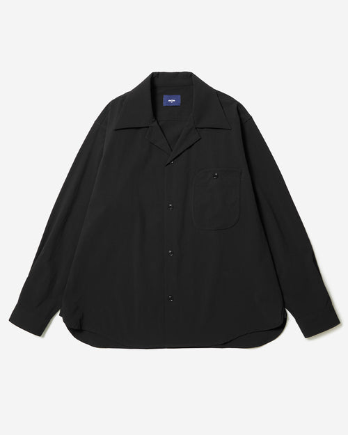 Caron - Tropical Collar Shirt Long Sleeve Shirt - Black
