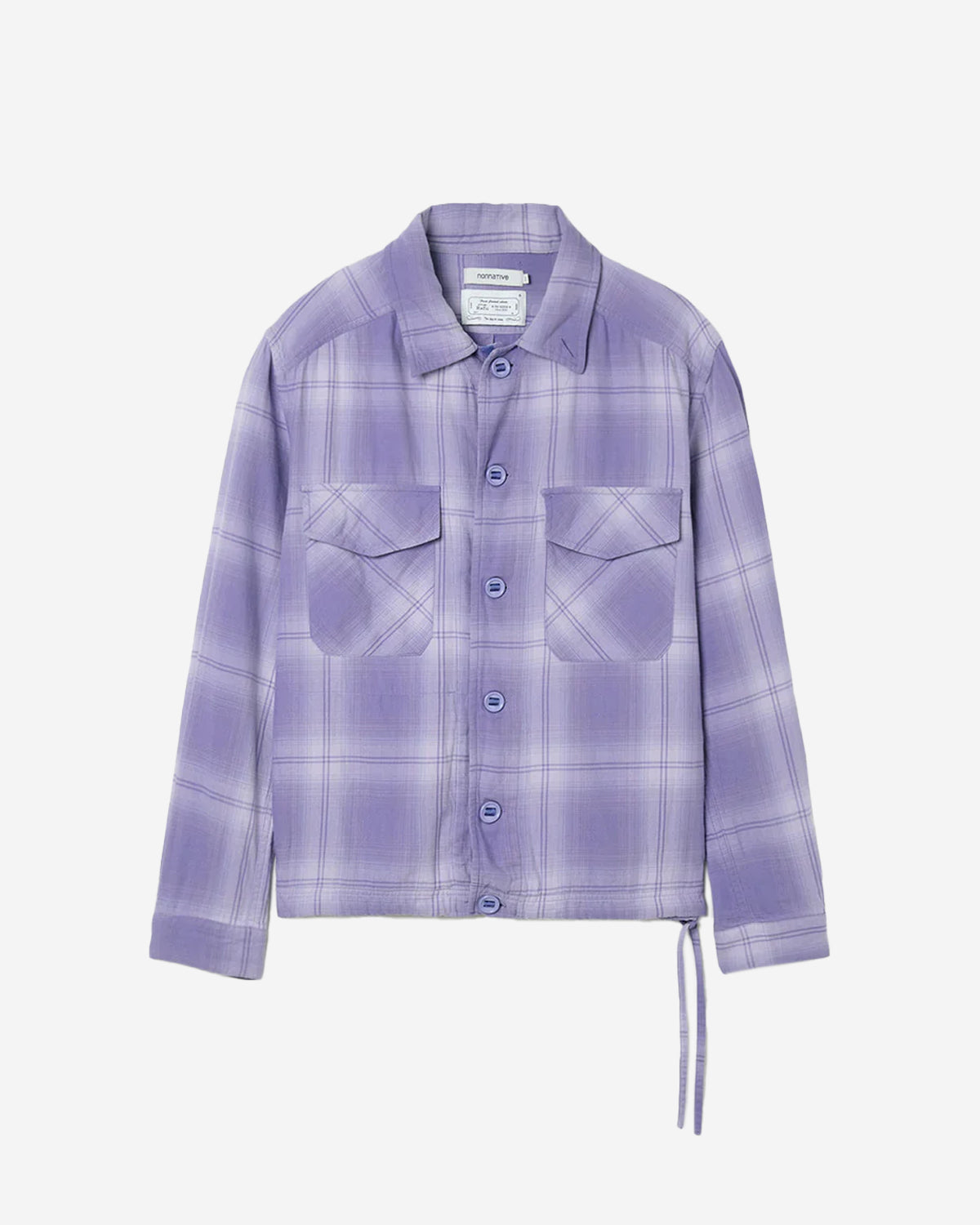 Trooper Shirt Jacket Cotton Twill Ombre Check By Rafu - Lilac