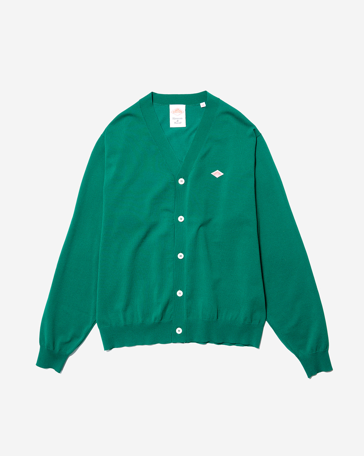 Mens Jersey Knit V-Neck Cardigan - Green