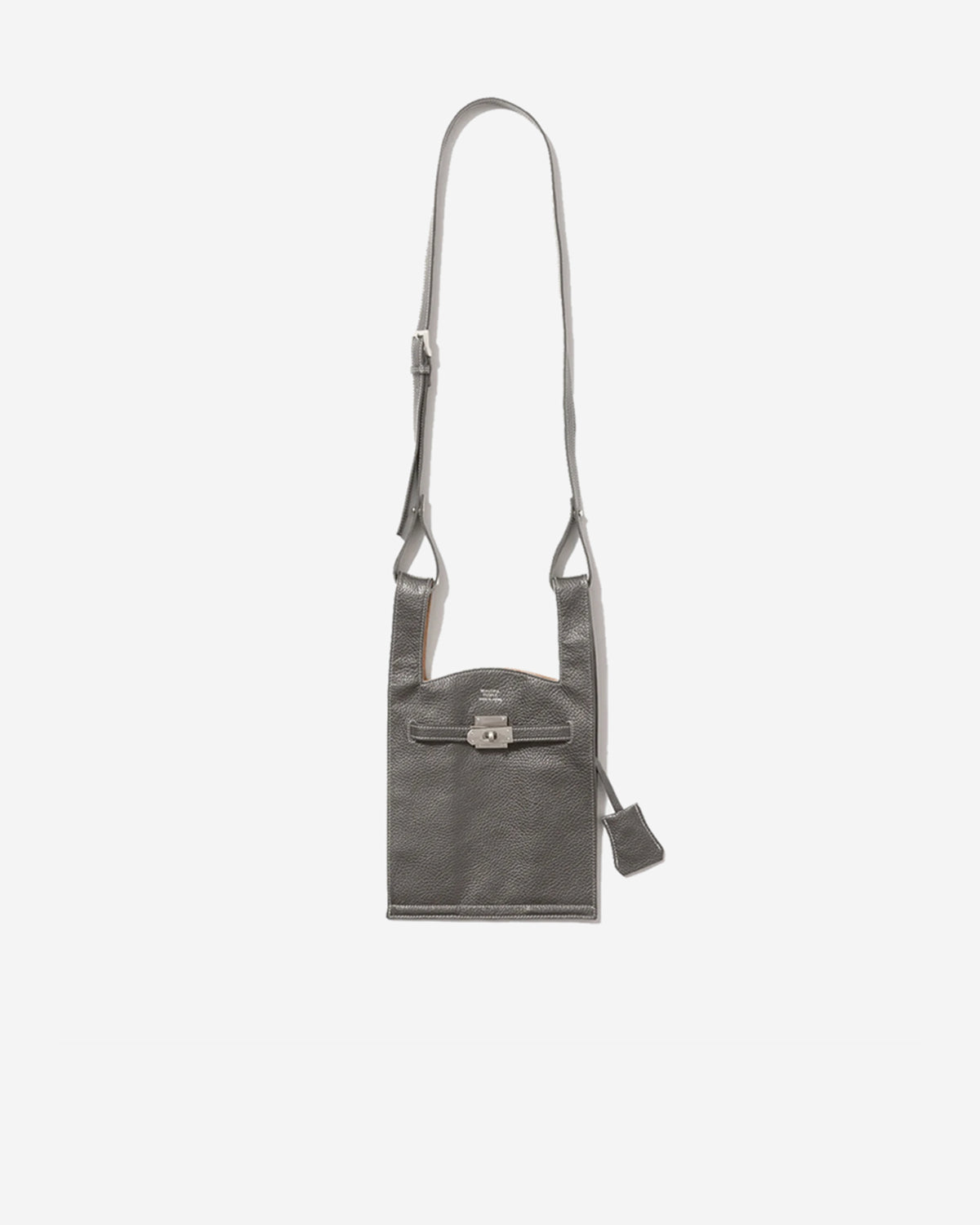 Market Shoulder Bag In Shrink Leather - Gray
